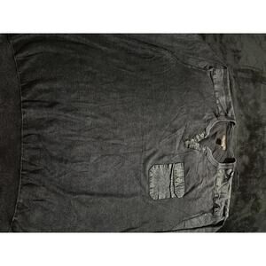 Soceity Of One Mens Sweater Pullover  Button Collar Distressed Black 3xlt